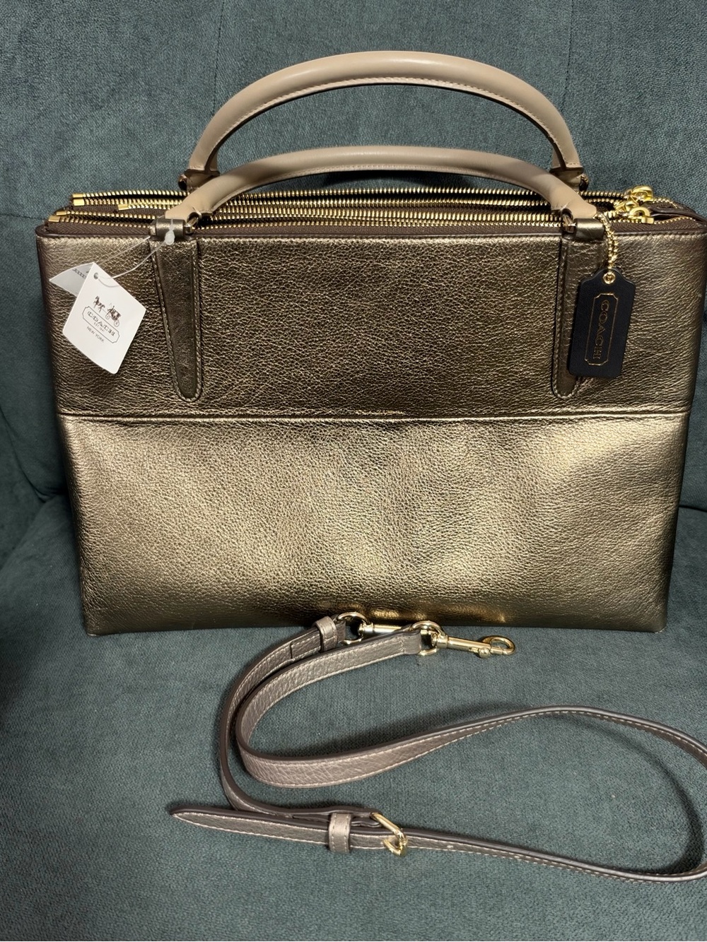 Coach Metallic Gold Borough Bag
